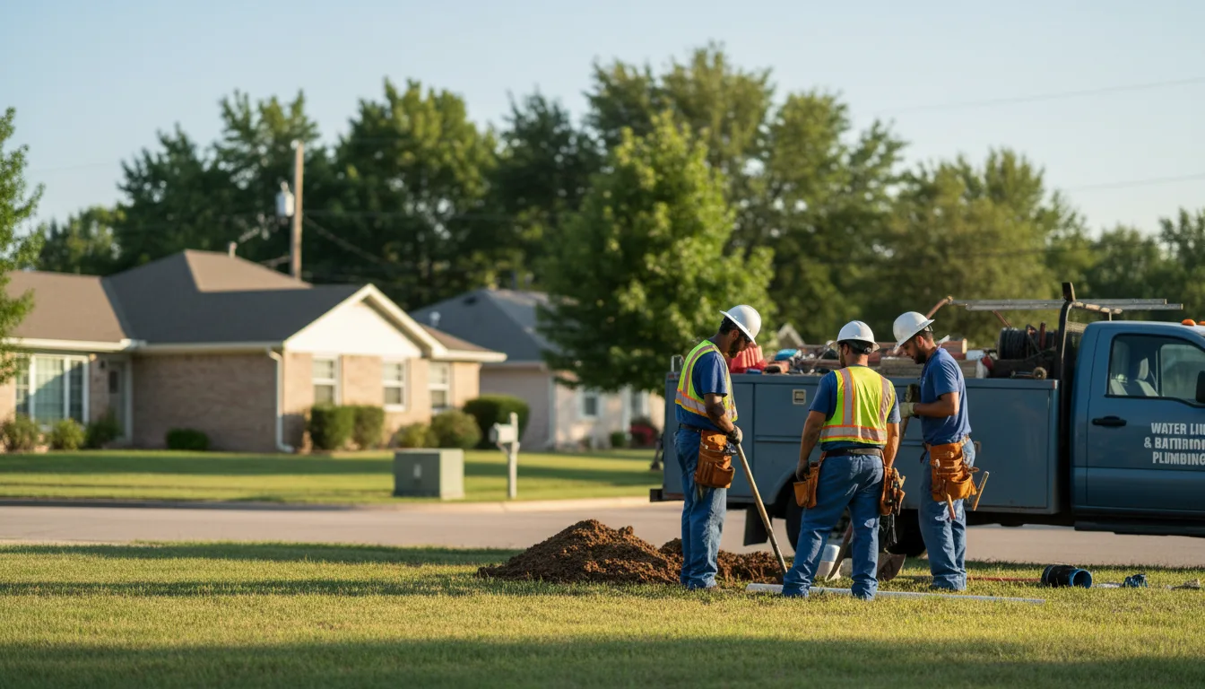 Residential water line and bathroom plumbing service in Oxford, ME
